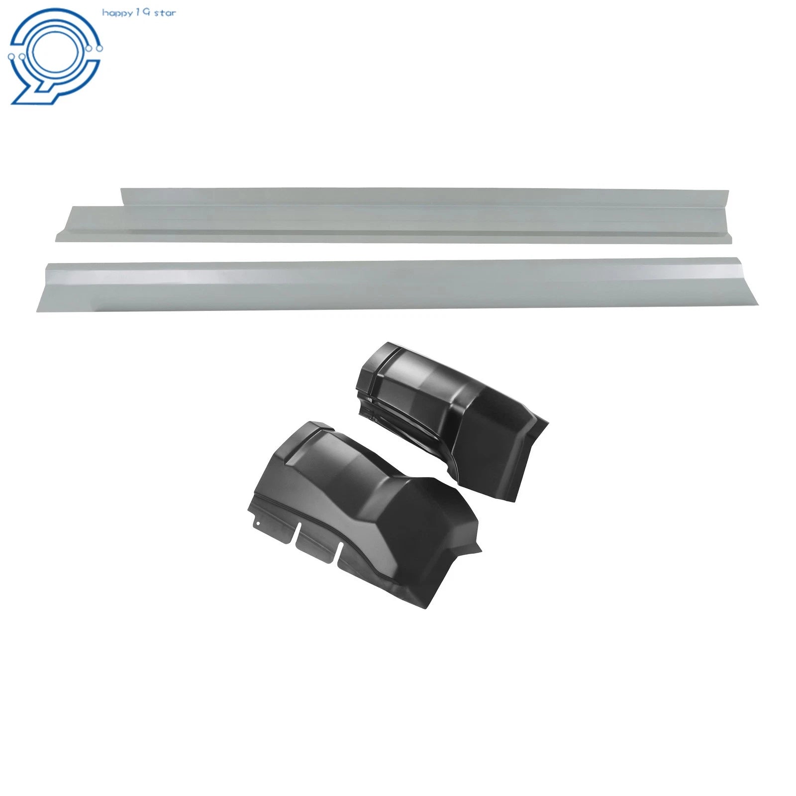 Rocker Panels Set of 2 for Dodge Ram 1500 2500 3500 (2009–2018) Silver & Black