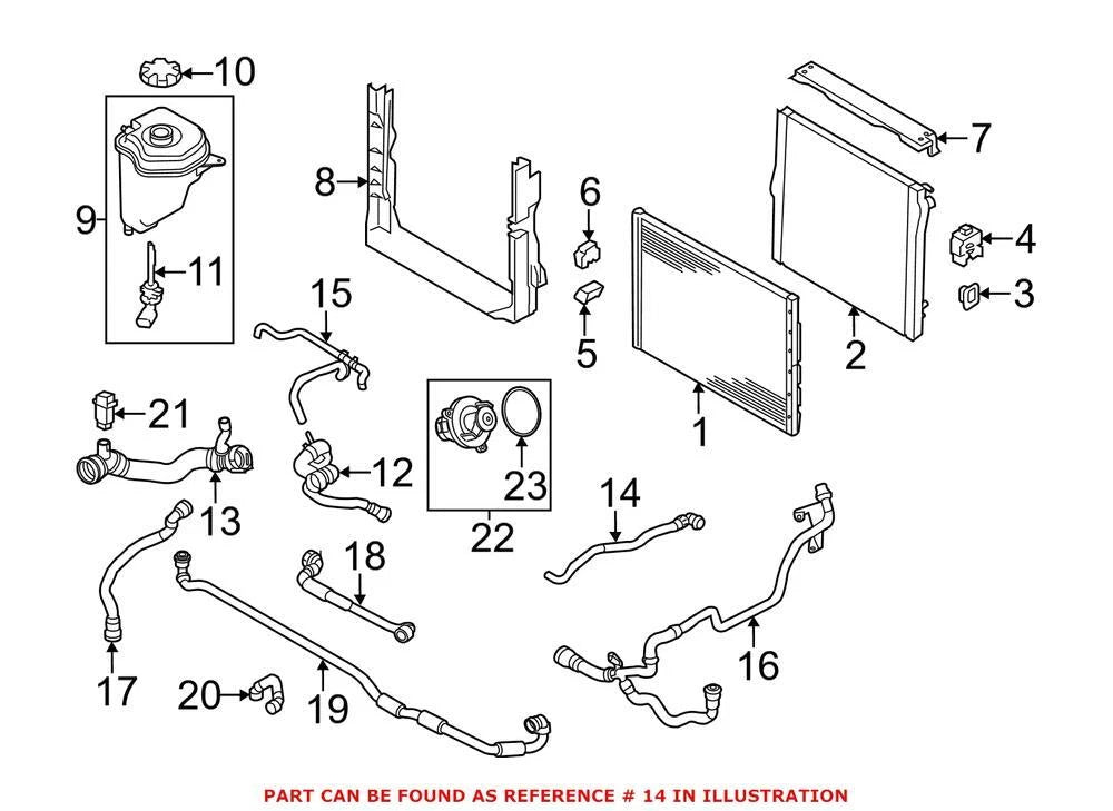 Engine Coolant Overflow Hose for BMW (17127576361)