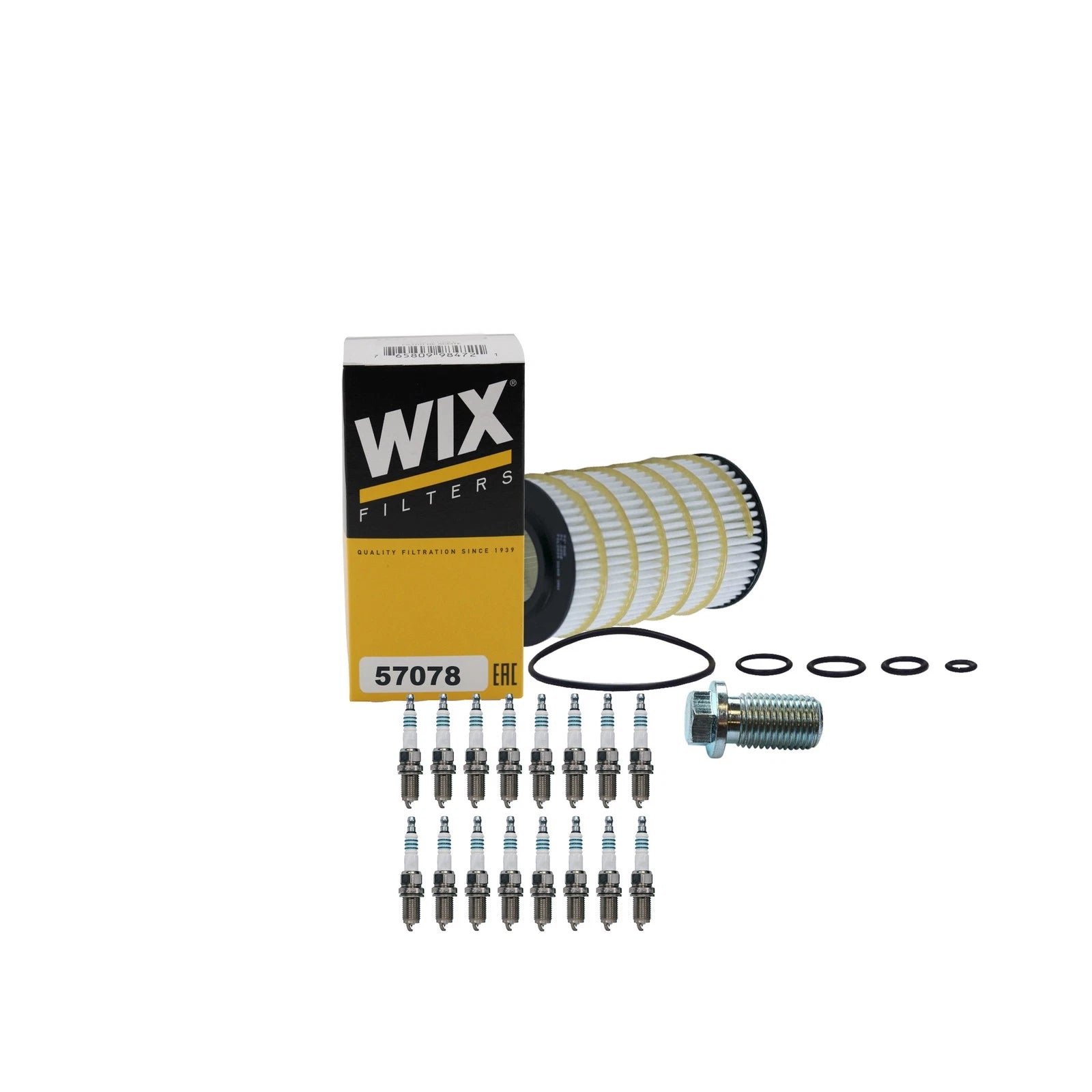 Wix Engine Oil Filter & Denso 16 Iridium Spark Plugs for W211 E500 (2003–2009)