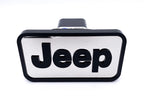 Tow Hitch Cover Replacement ABS Mirrored with Black Jeep Logo for 2 Inch Receivers (2000–2021)