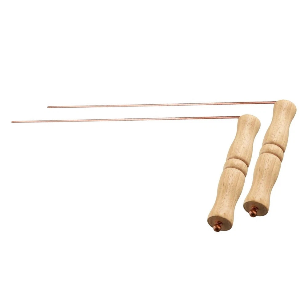Set of 2 Wooden Handle Copper Probes for Water Locating and Paranormal Use