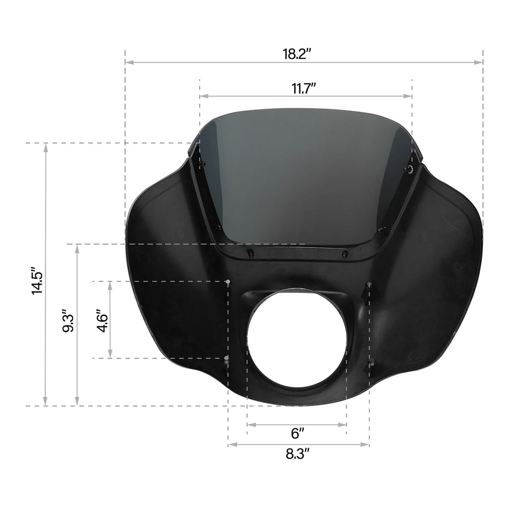 Quarter Fairings Windshield for Harley Street Bob FXBB (2018–2024) Vivid Black