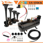 Set of 4 Trumpet Train Sound Air Horns for Universal Vehicles (12V)