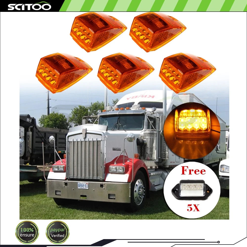 5x LED Side Marker Lights for Dodge (Amber/Red)