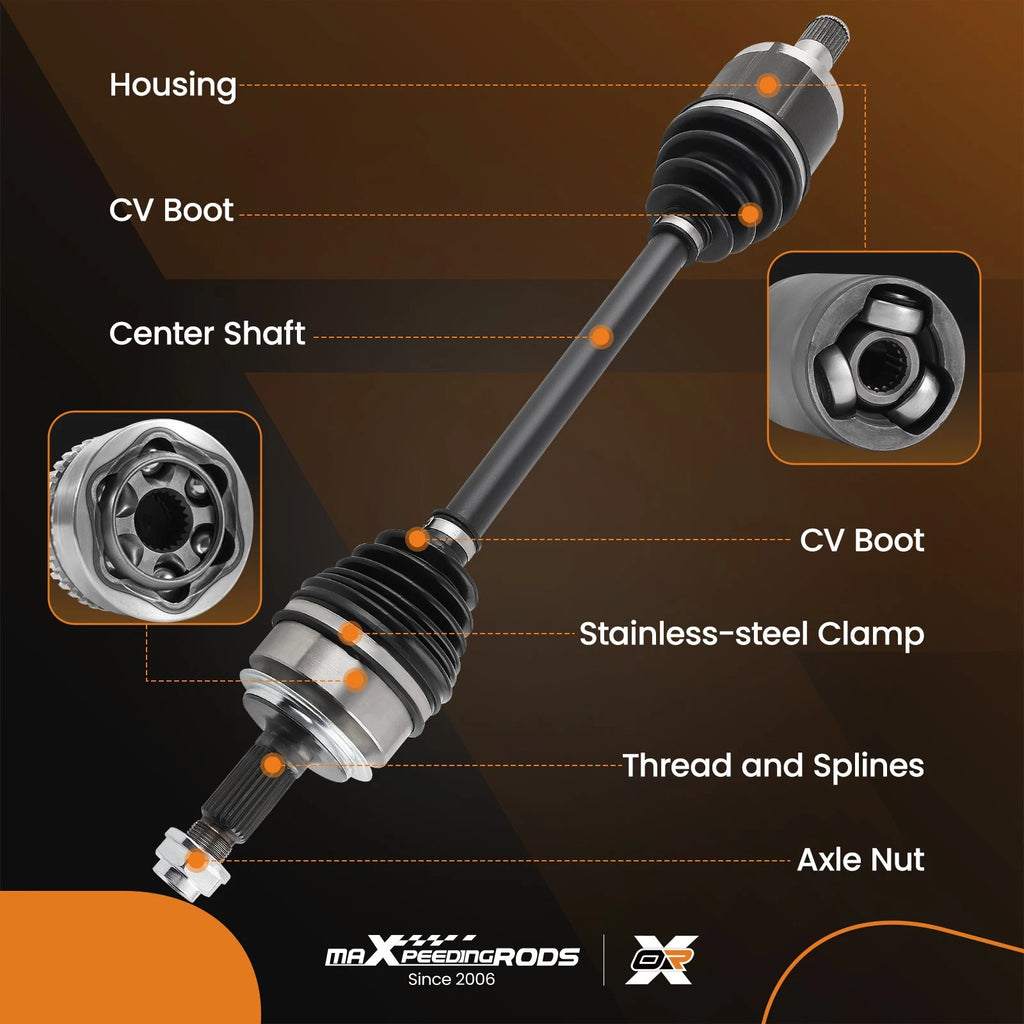 Front CV Axle Joint Shaft + Bearings for Honda Accord (2003–2007)