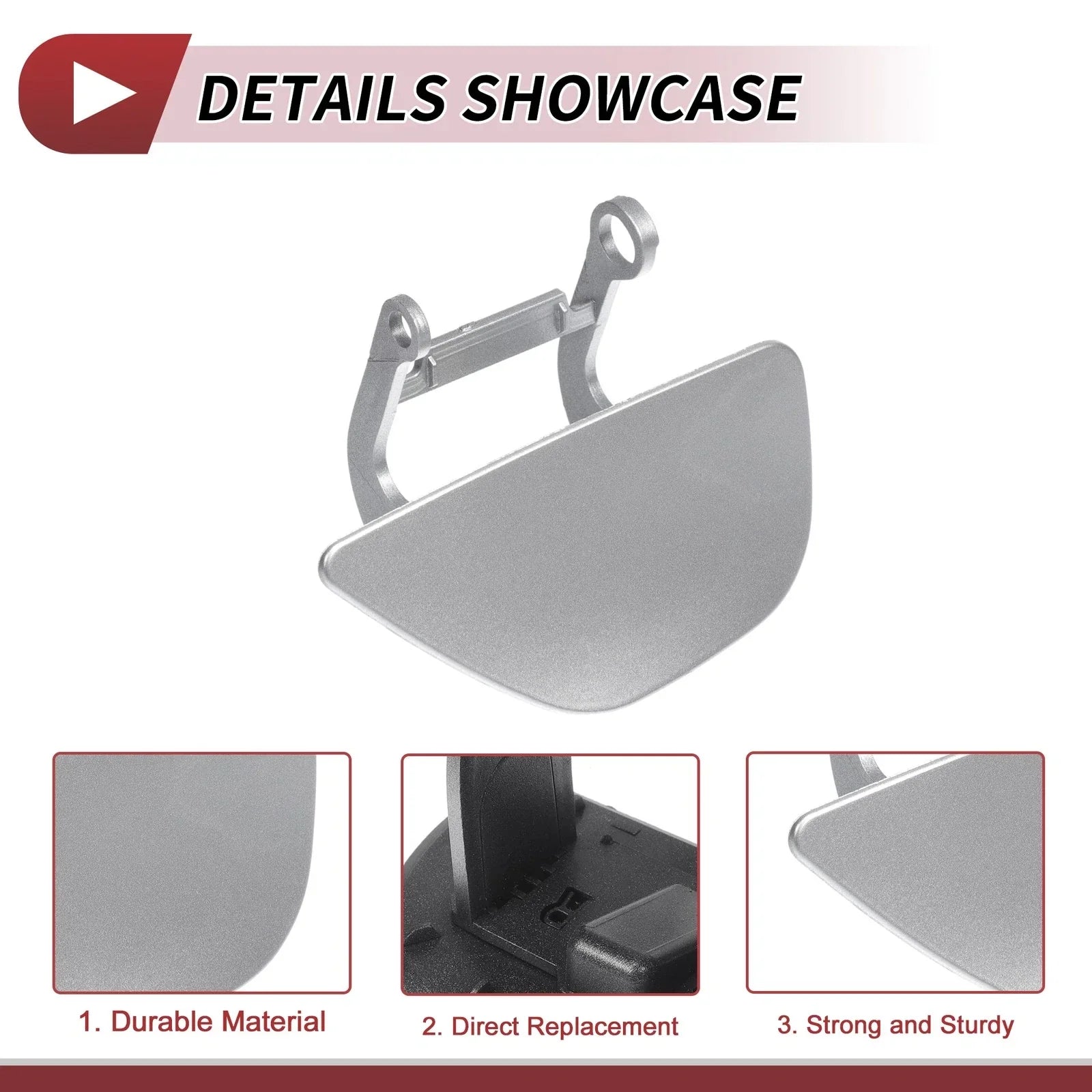 Front Right Washer Nozzle Cover Cap for BMW 535i GT Silver Tone