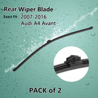Set of 2 400mm 16" Rear Windshield Wiper Blades for Audi A4 Avant (2007–2016)