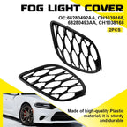 Pair of Front Bumper Fog Light Grilles for Dodge Charger (2015–2025) Black LH RH