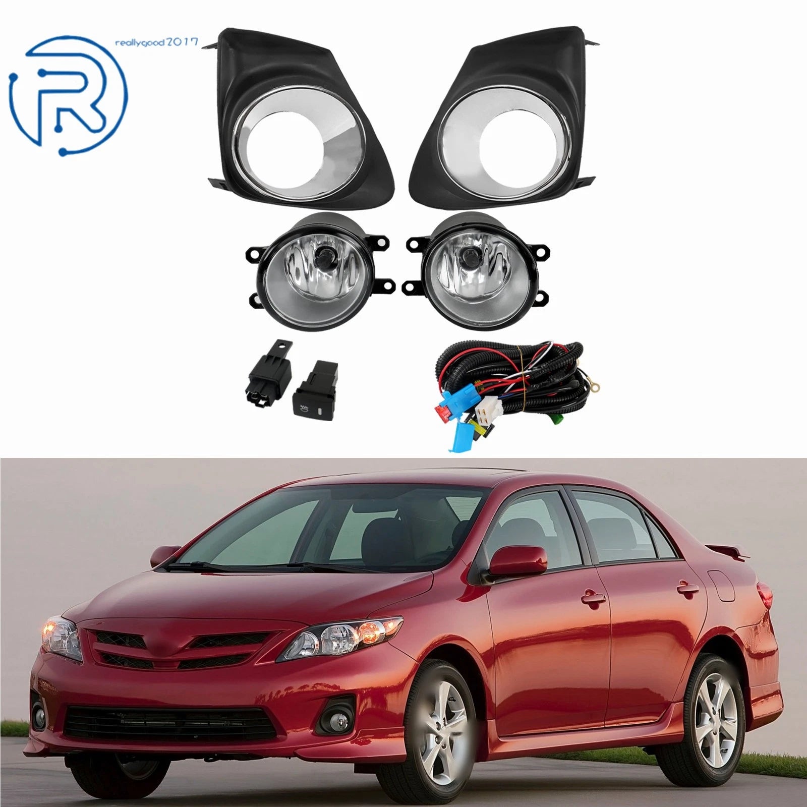 Fog Lights for Toyota Corolla (2011–2013) with Cover and Wiring Kits