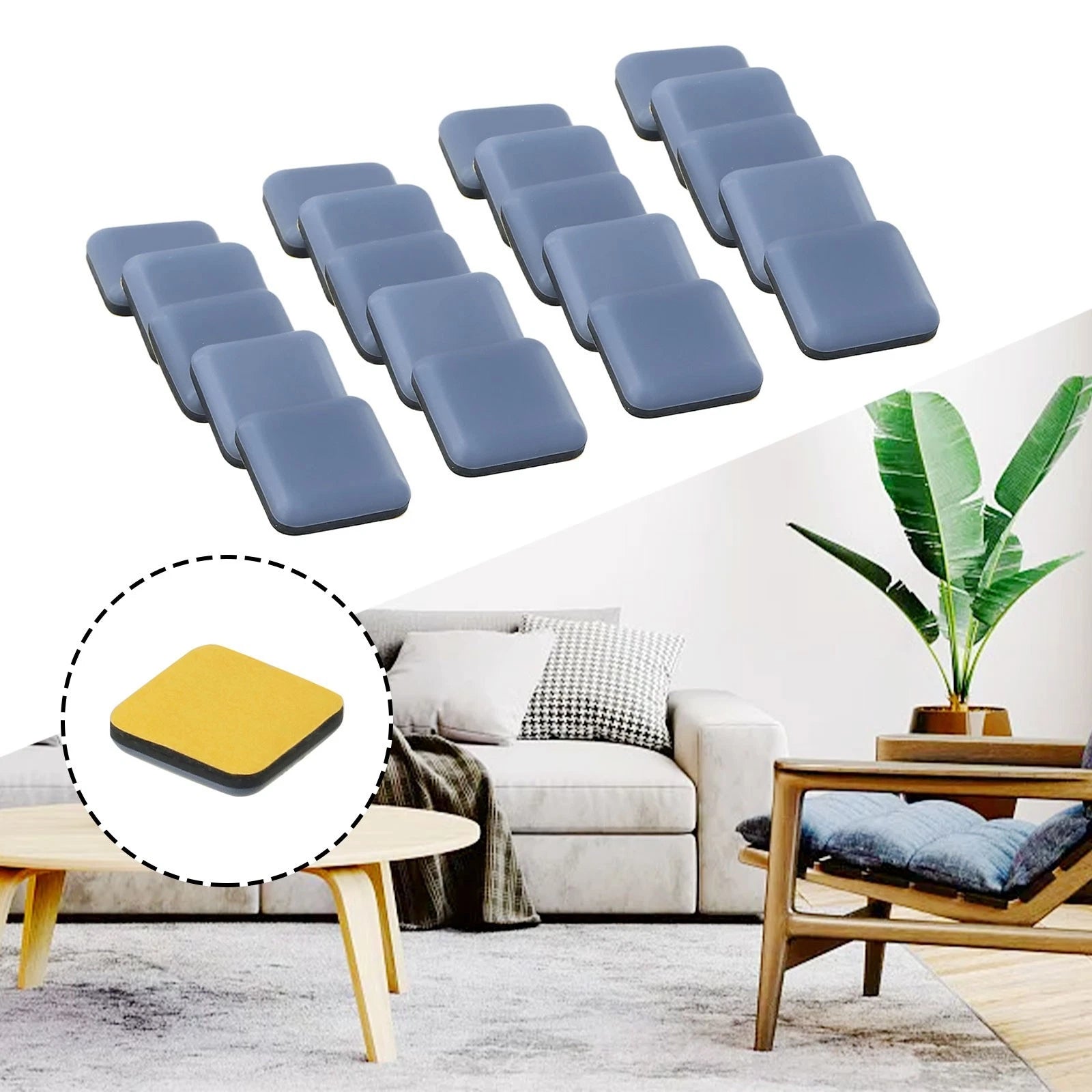 20X PTFE Chair Leg Floor Protectors Sliders for