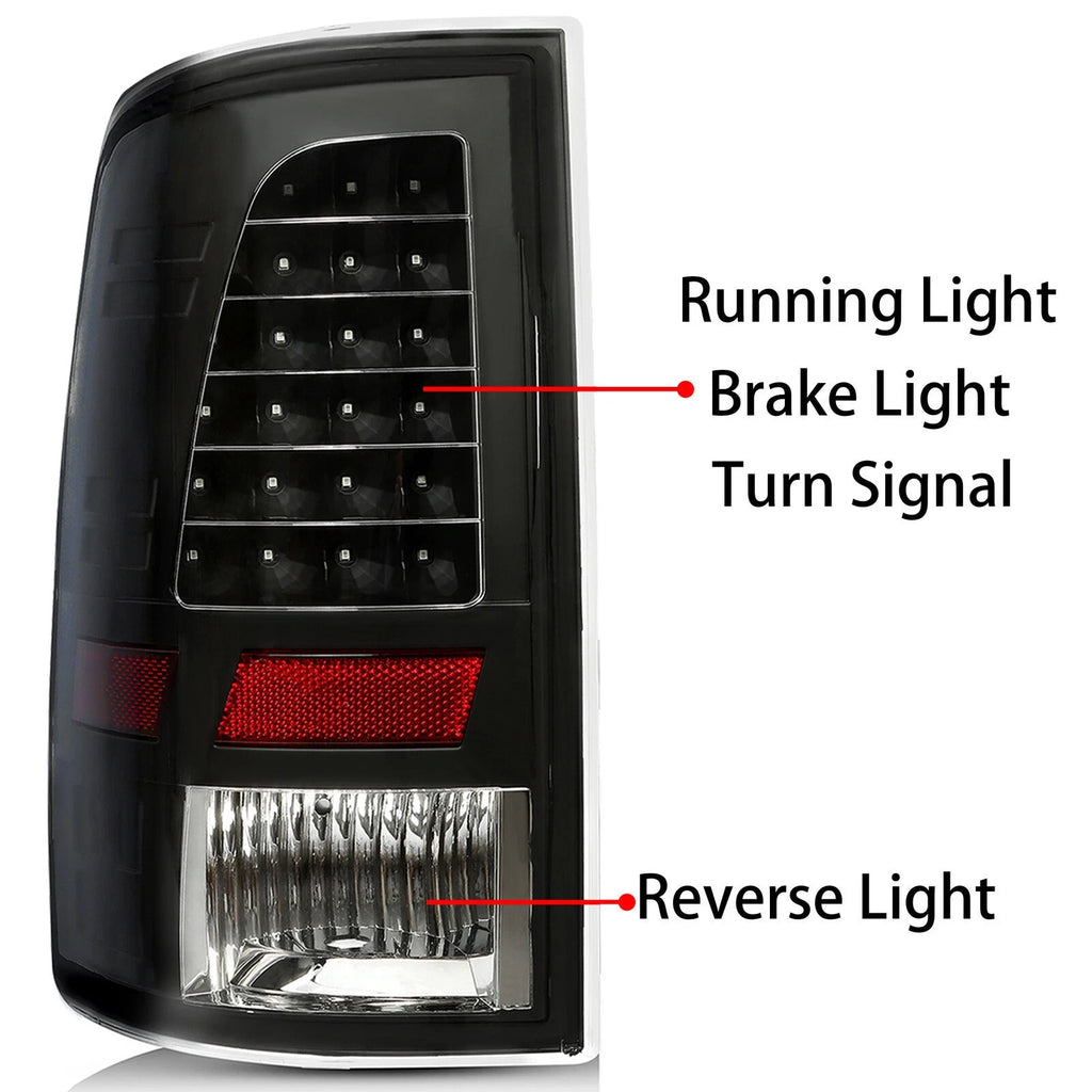 Rear LED Tail Lights for Dodge Ram 1500 2500 3500 (2009–2018)
