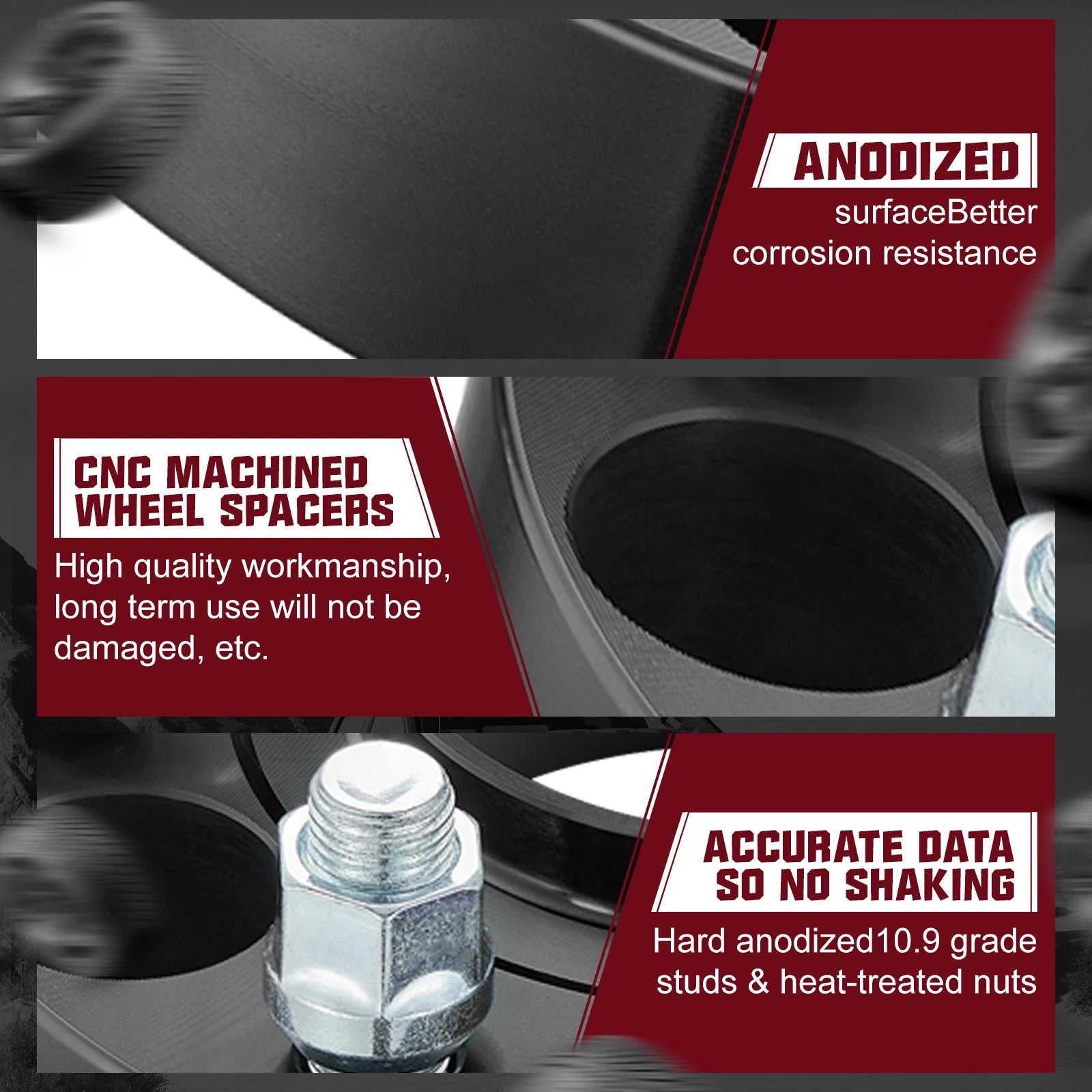 4X 6x5.5 1.5" Hubcentric Wheel Spacers 14x1.5 for Chevy Silverado Sierra 1500 (2007–2023)