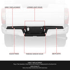 Rear Bumper Step Pad for Ford F-250 F-350 SD (2017–2022) w/ Sensor Holes Black