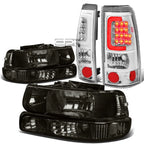 Smoked Headlight + Clear Bumper + Chrome 3D LED Tail Light for Silverado (1999–2002)
