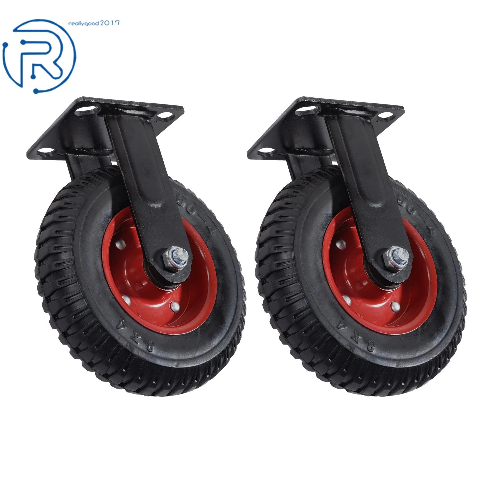 Set of 4 Caster Wheels 8 Inch (2 Swivel & 2 Fixed)
