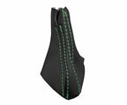 Leather Automatic Shift Boot Cover for Volvo XC90 (2003–2014) Black Green Stitch