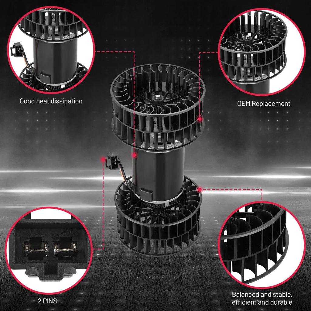 A/C Heater Blower Motor w/ Fan Cage for Volvo VNL 10.8L (2000–2003, 2007–2009)