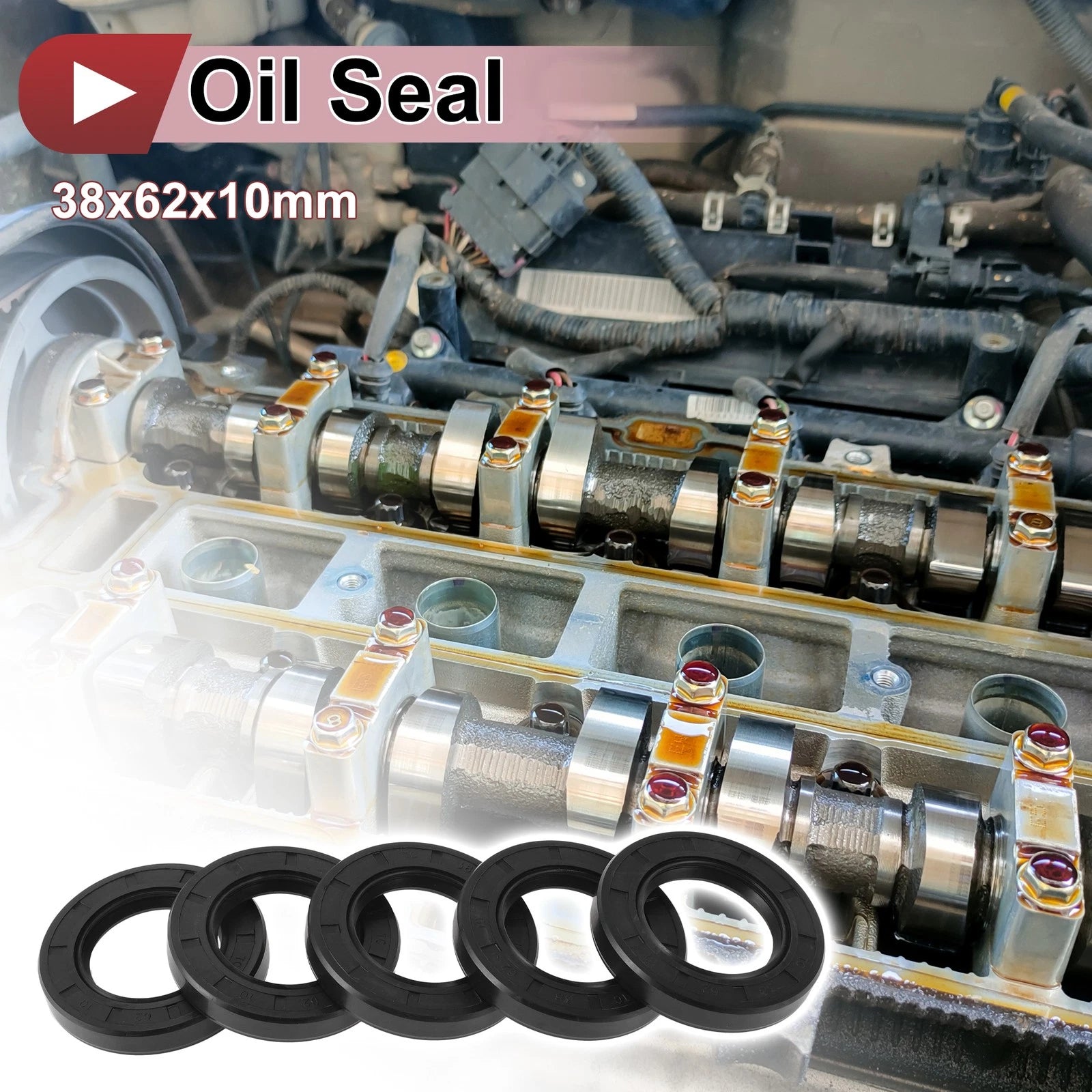 Set of 5 Rotary Shaft Oil Seals for Various Models (38x62x10mm)