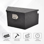 Tool Box for Pickup Truck (26"x13.3"x12") - Black Aluminum, Lock & Key