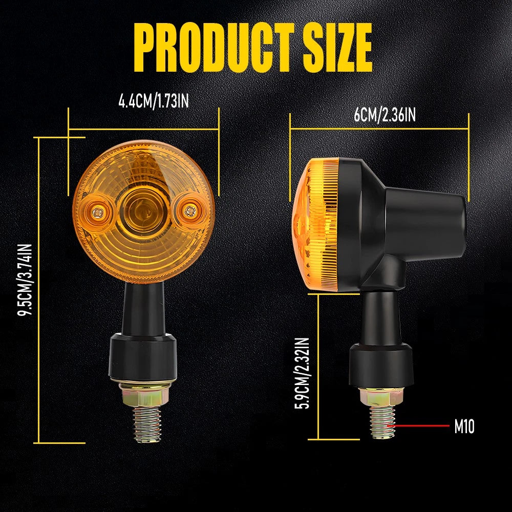 10mm Black Housing Turn Signal Indicator Blinker for Motorcycle