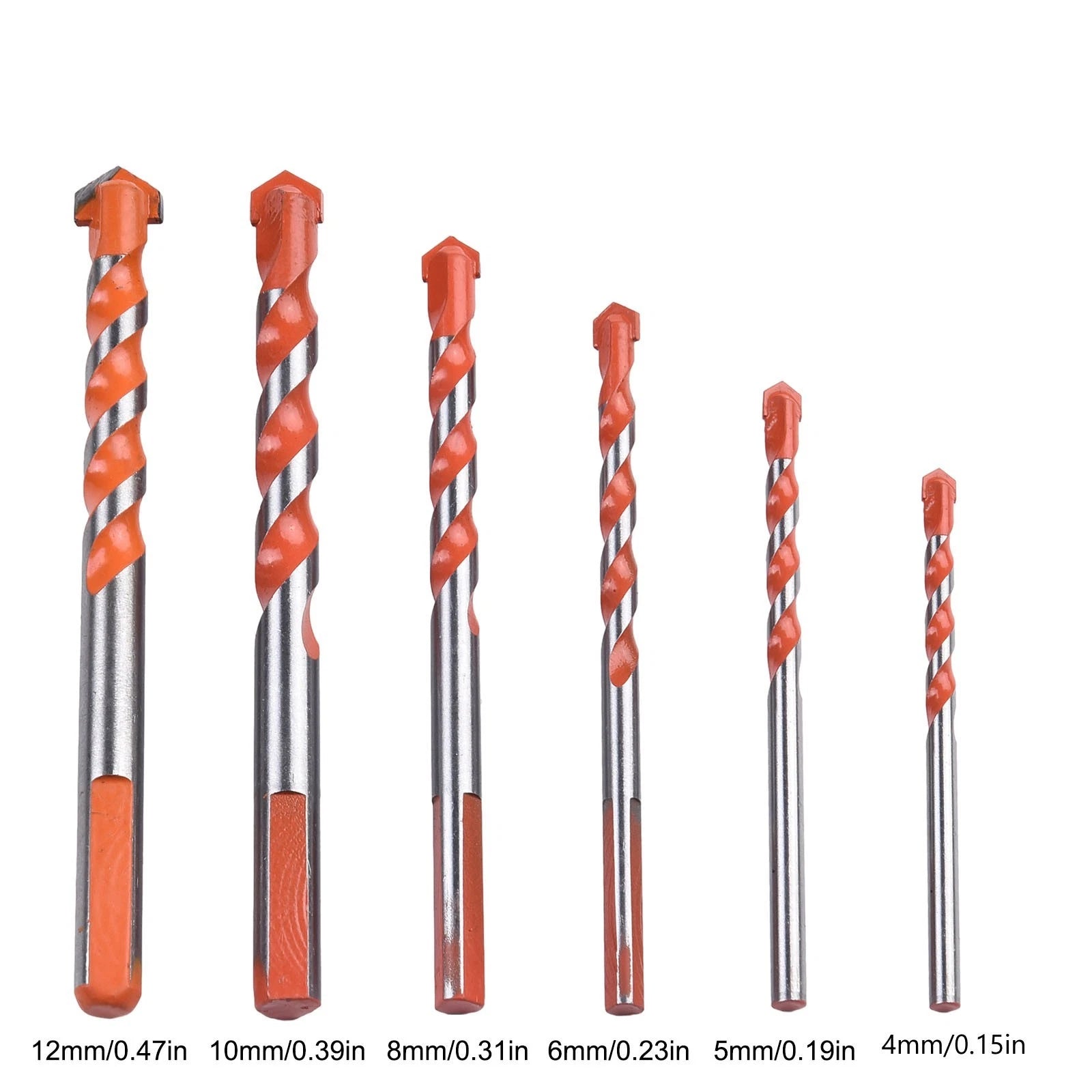 6pcs Carbide Drill Bits Set for Tiles Glass Drywall Brick Wood Metal