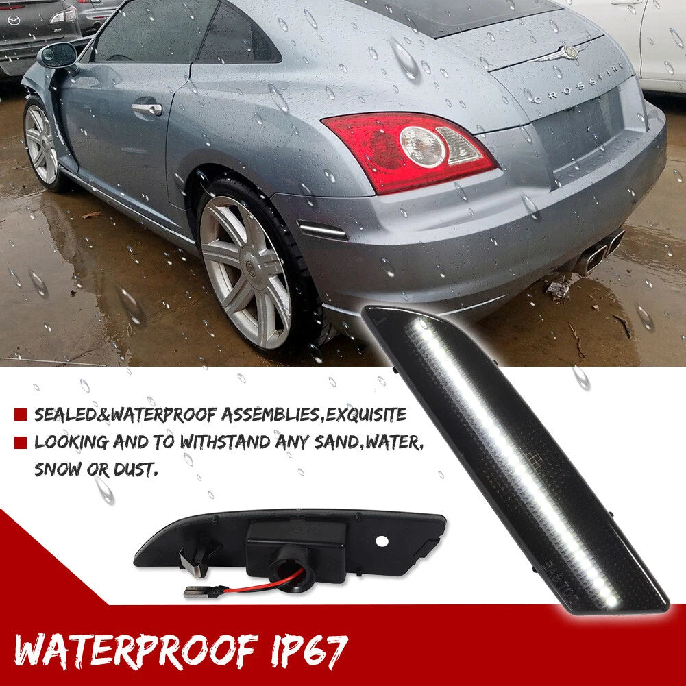 Smoke White LED Rear Side Marker Lights for Chrysler Crossfire (2004–2008)