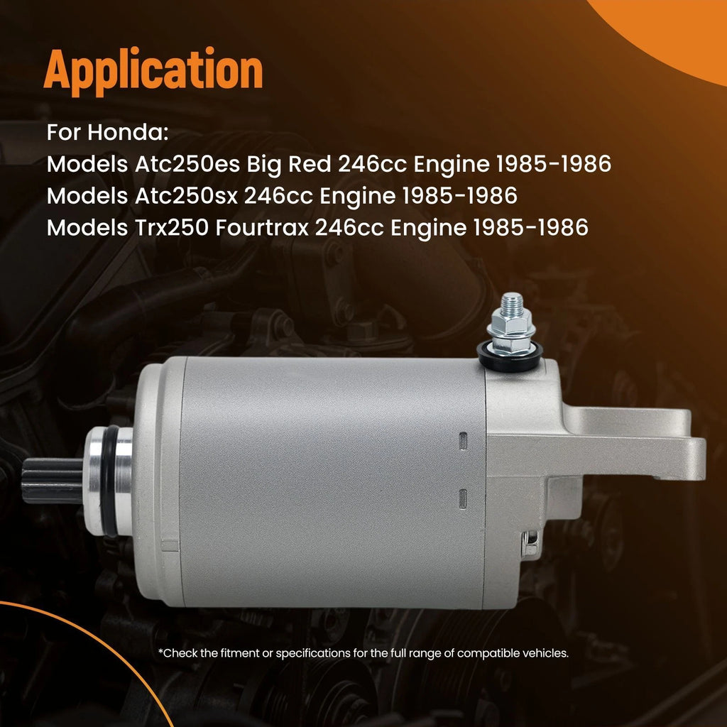 Starter Motor for Honda ATC250SX (1985–1986) 31200-HA0-682 12V 10 Teeth