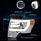 Projector Headlight with LED DRL for Ford F150 (2009–2014)