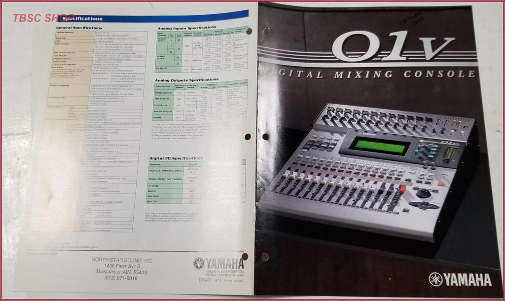 Yamaha 01V Digital Mixer Console Sales Brochure