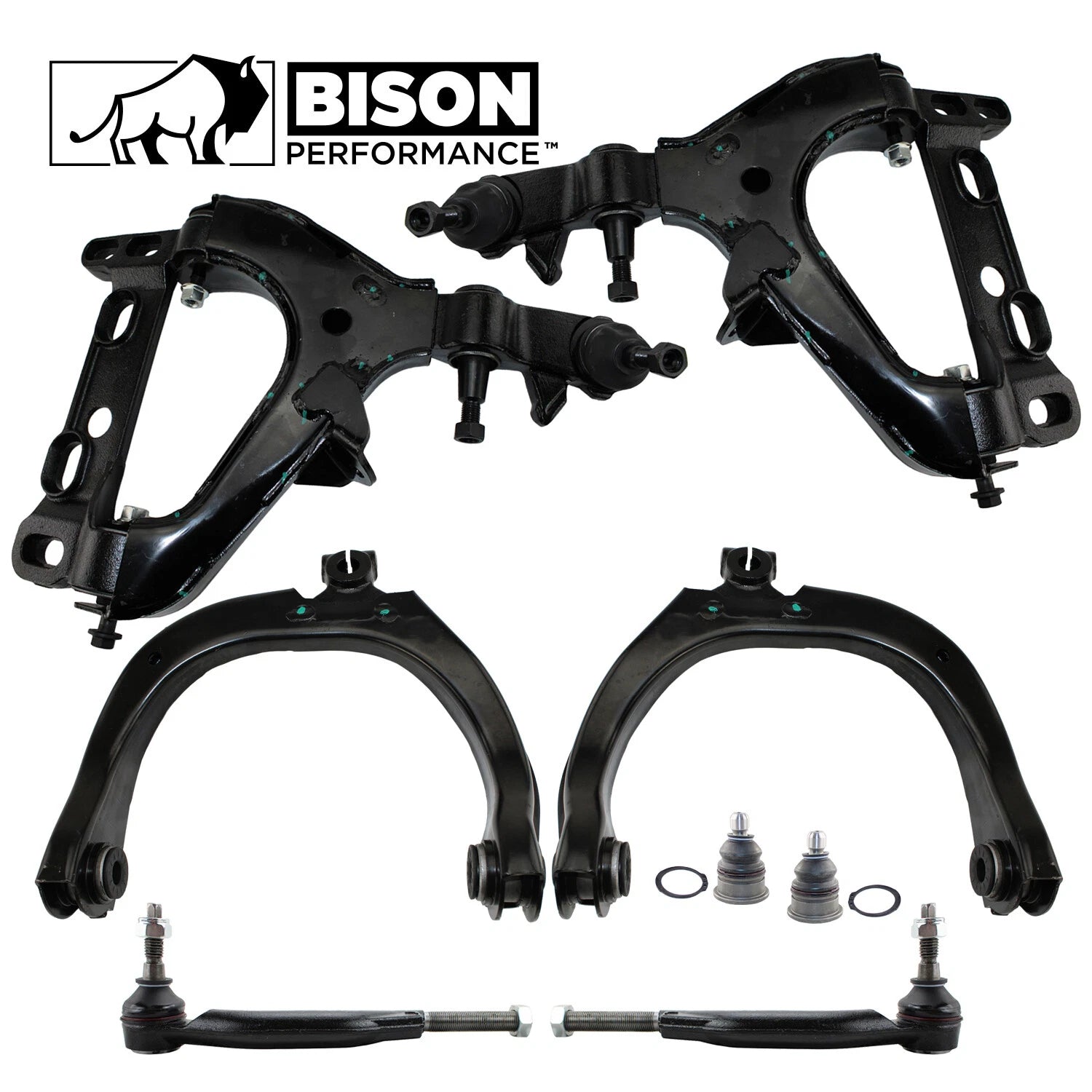 8pc Front Control Arms Assemblies & Tie Rods Kit for Chevy GMC