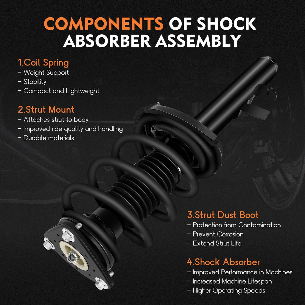 Set of 2 Front Complete Struts & Gas Shocks for Ford Escape (2013)