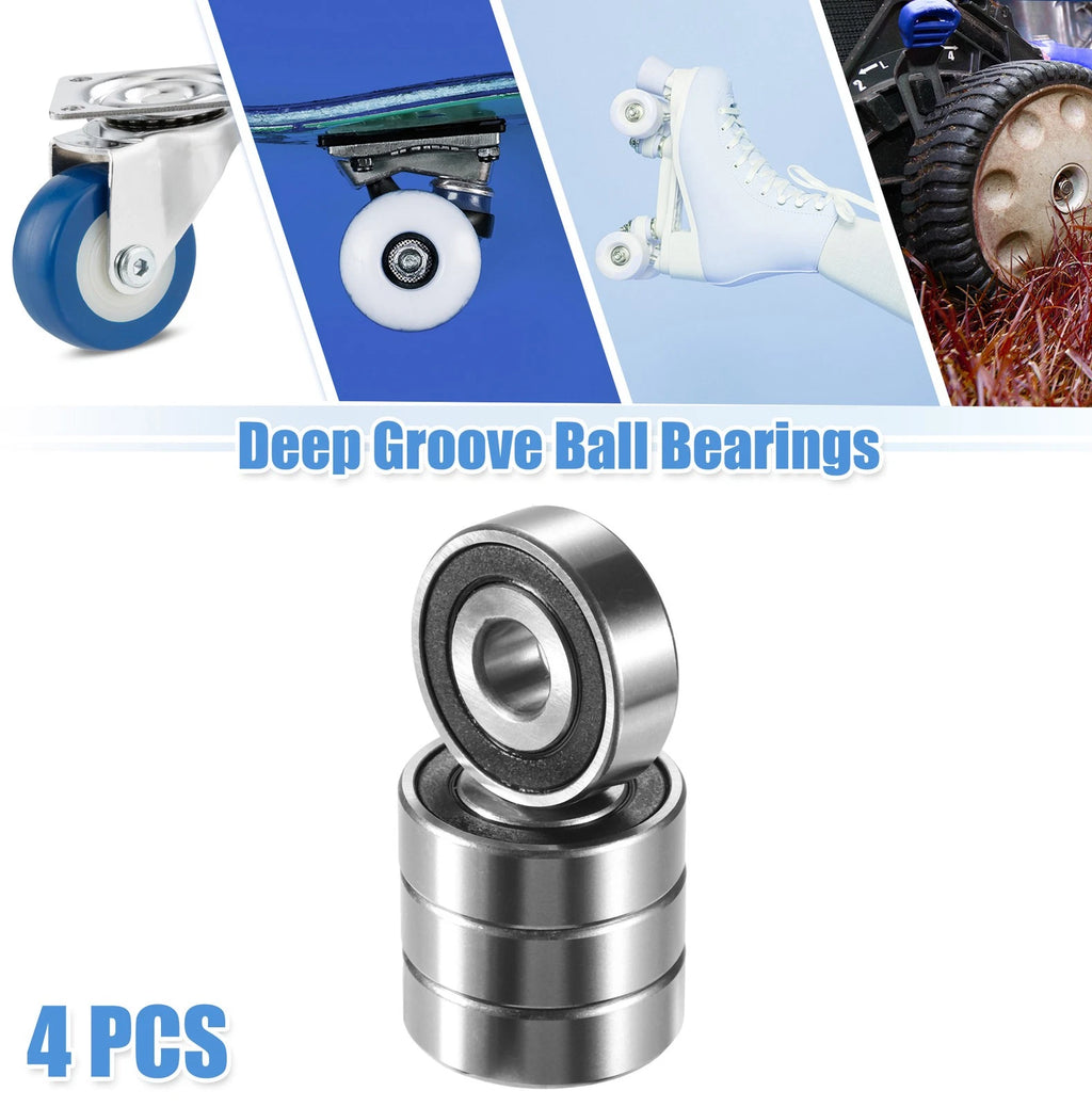 Set of 4 Deep Groove Ball Bearings 1620-2RS for Auto (11.11x34.93x11.11mm)