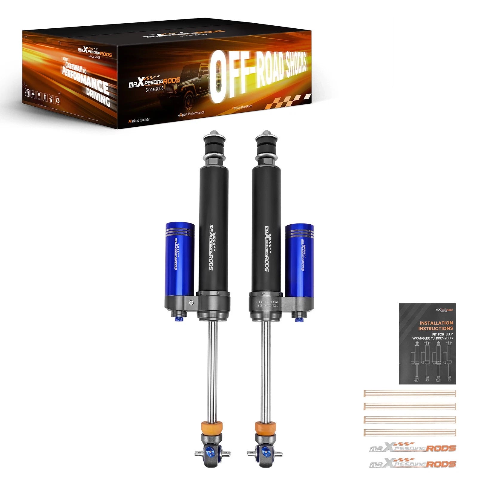 MaXpeedingrods Monotube Remote Reservoir Front Shock for Jeep Wrangler TJ (1997–2006)