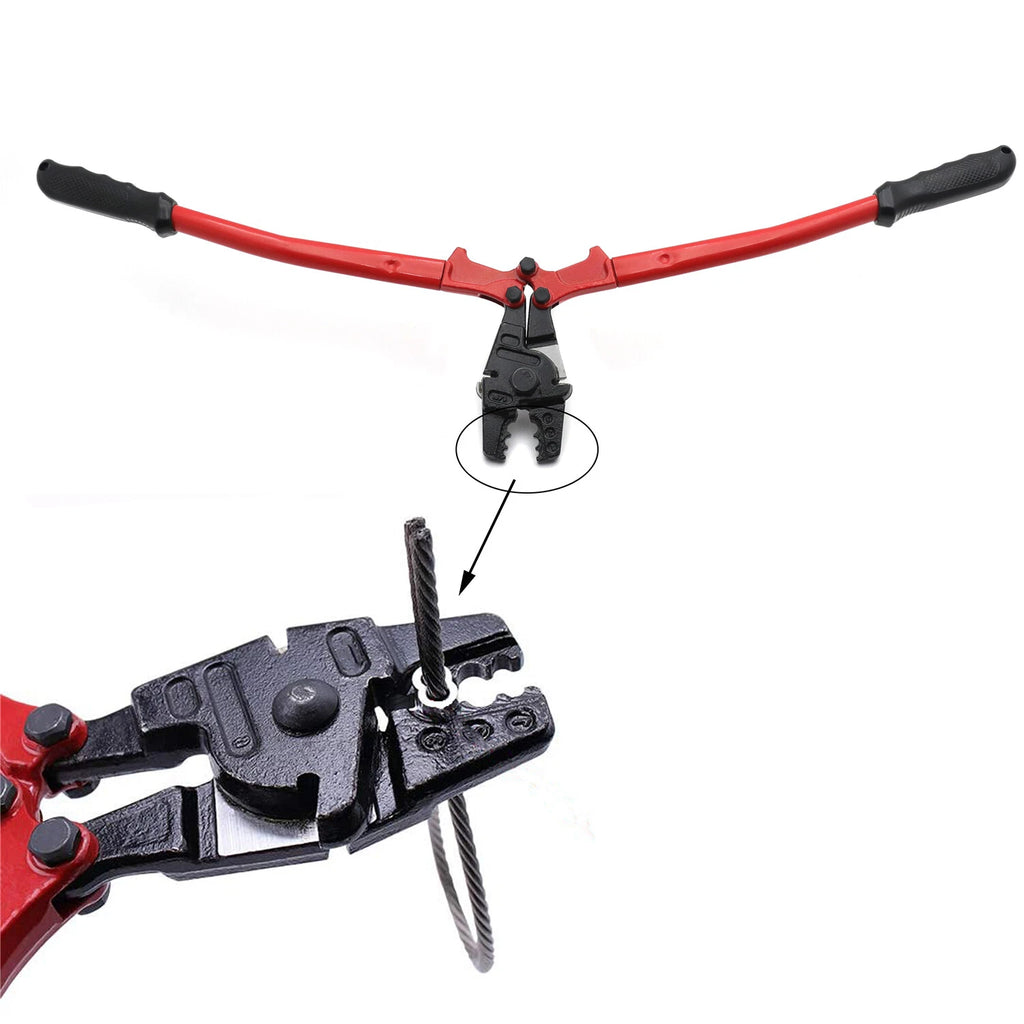 Wire Rope Crimping Tool 14" for Copper Aluminum 1/16" 3/32" 1/8"