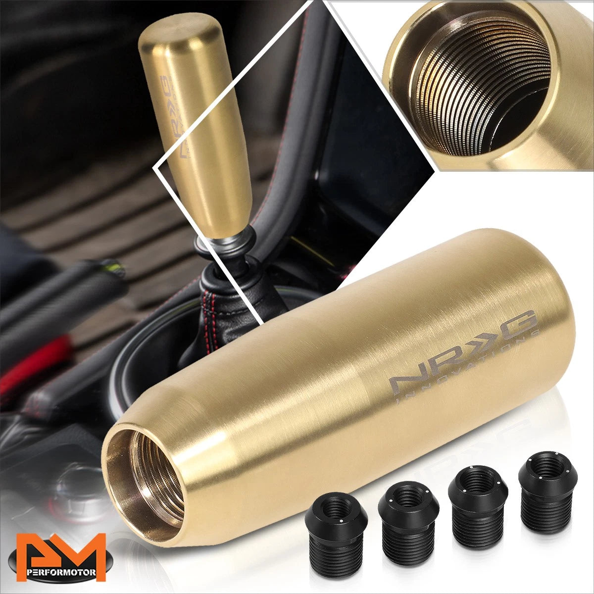 NRG SK-450CG Weighted Shift Knob for Universal Vehicles (87mm) Gold