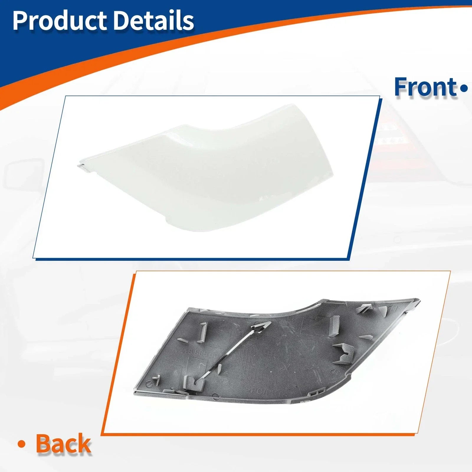 Front Car Bumper Tow Hook Cover for Mercedes-Benz (2012-2018) Diamond White