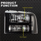 Headlight Lamps for Ford F250 F350 Super Duty (2005–2007) Black Housing Clear Corner