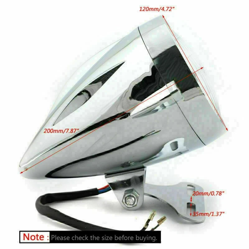 Chrome Bullet Headlight Lamp 4 3/4" for Chopper Bobber Motorcycle