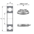 Deep Groove Ball Bearing 6215NR for Scooter Skateboard (P0 75x130x25mm)