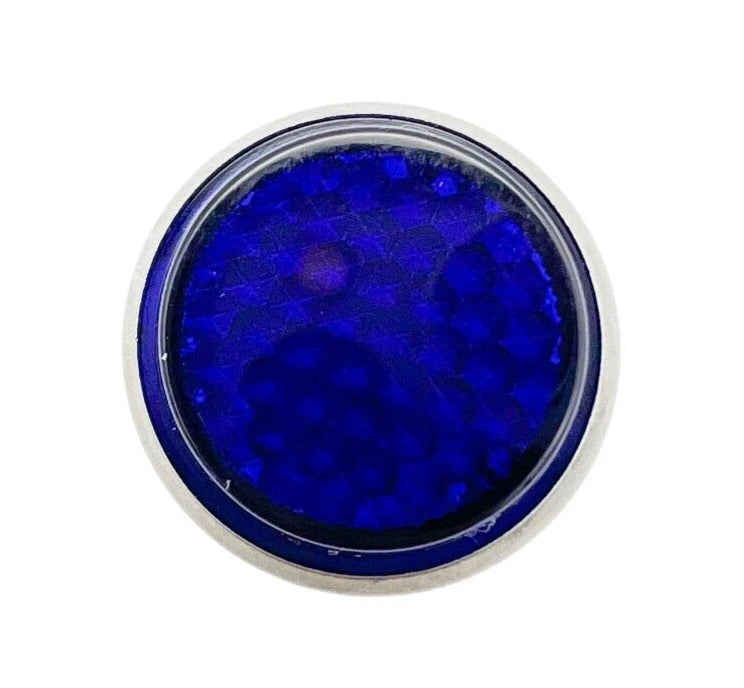 Mini Reflectors Stud Mount Replacement for Blue Bicycle Truck Trailer (24 Pack)