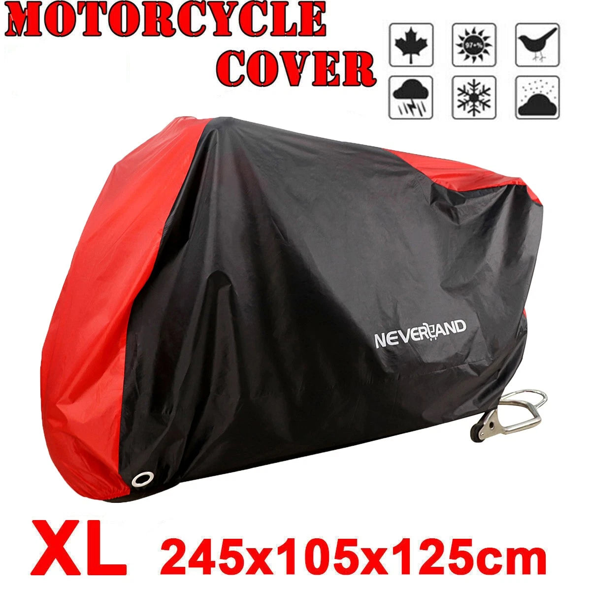 Motorcycle Bike Cover for XL Scooter (Waterproof, Outdoor, UV Protects)