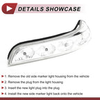 Mirror Turn Signal Light for Hyundai Elantra (No. 876132L600, Left, Gray, Clear)