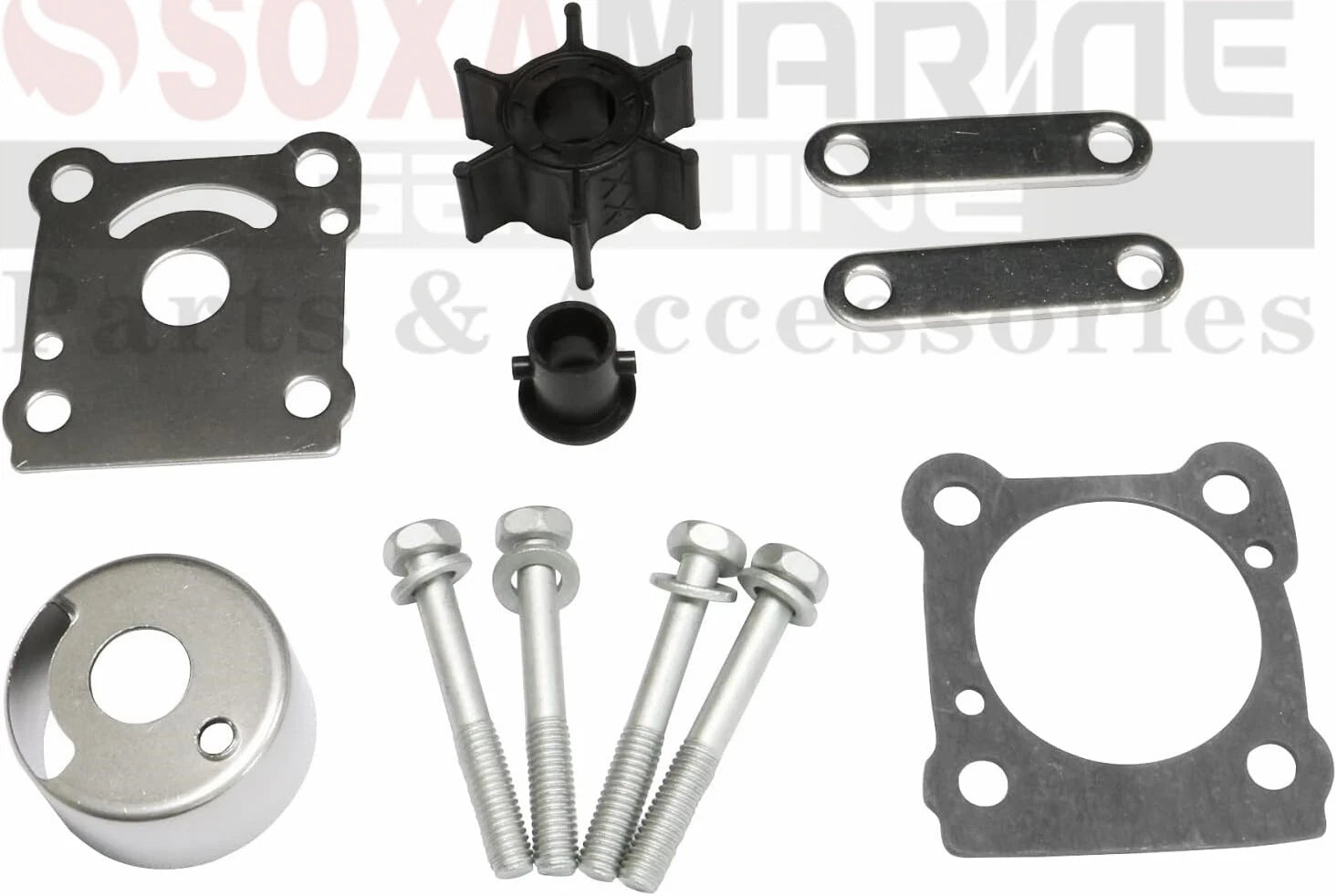 Water Pump Service Kit for Yamaha 2-Stroke 6hp 8hp Outboard (18-3460, 6N0-W0078-A0)