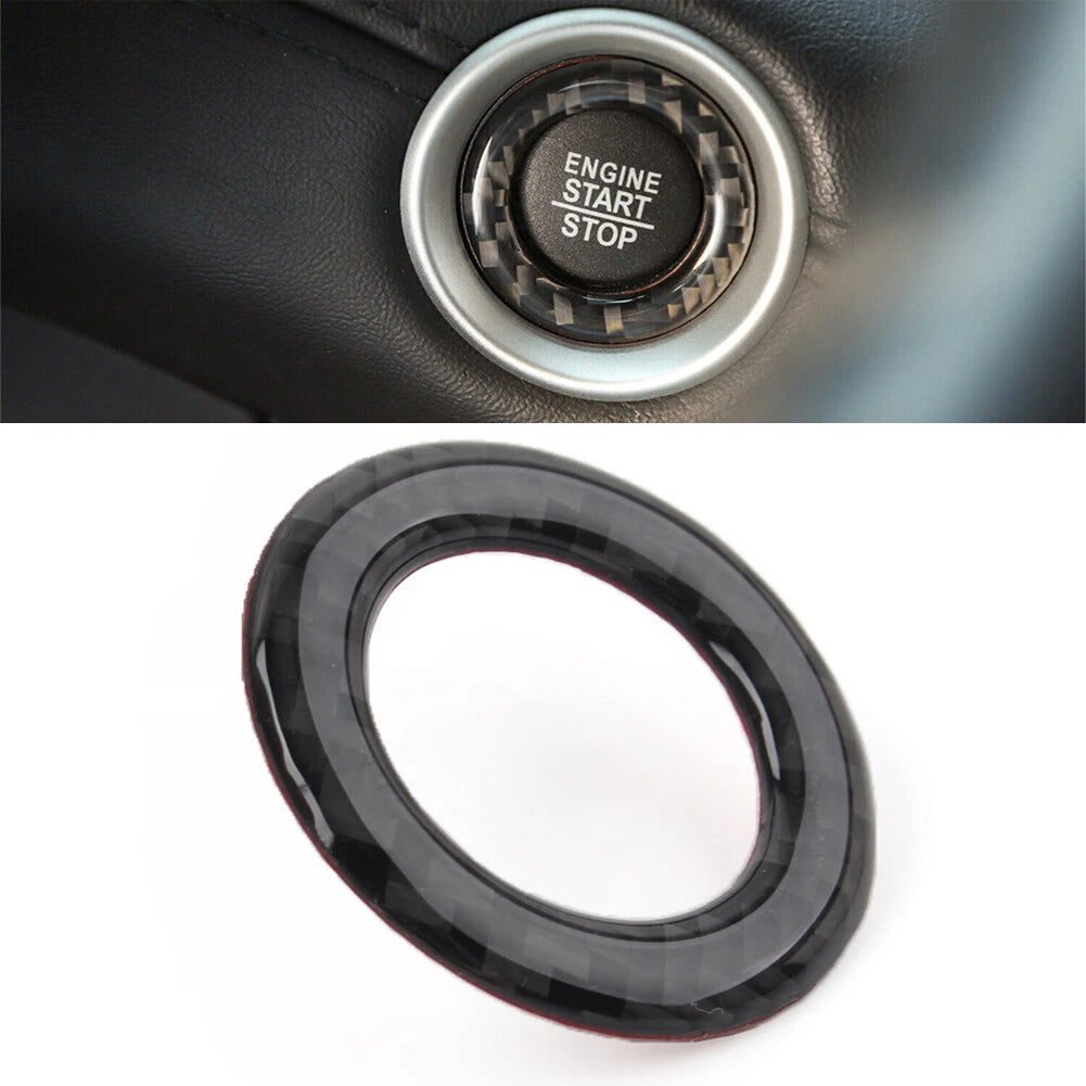 1 Pcs Black Engine Start Stop Button Ring Trim for Jeep Grand Cherokee (2011–2021)