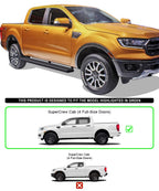 Running Boards for Ford Ranger SuperCrew Cab (2019-2026) - 6 Inch Matte Black