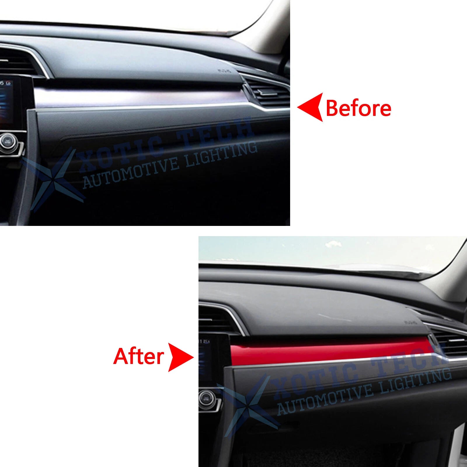 Center Console Dash Panel Molding Decor Trim for Honda Civic (2016-2021)