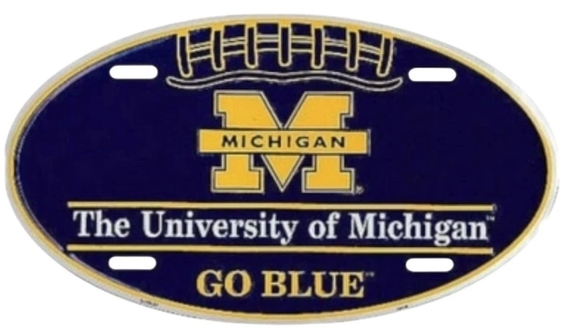 University of Michigan Oval Football License Plate for Car Truck