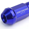 20 PCS Open End M12x1.5 50mm Tall Blue Aluminum Lug Nuts + Adapter