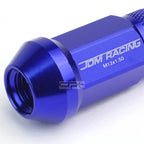 20 PCS Open End M12x1.5 50mm Tall Blue Aluminum Lug Nuts + Adapter