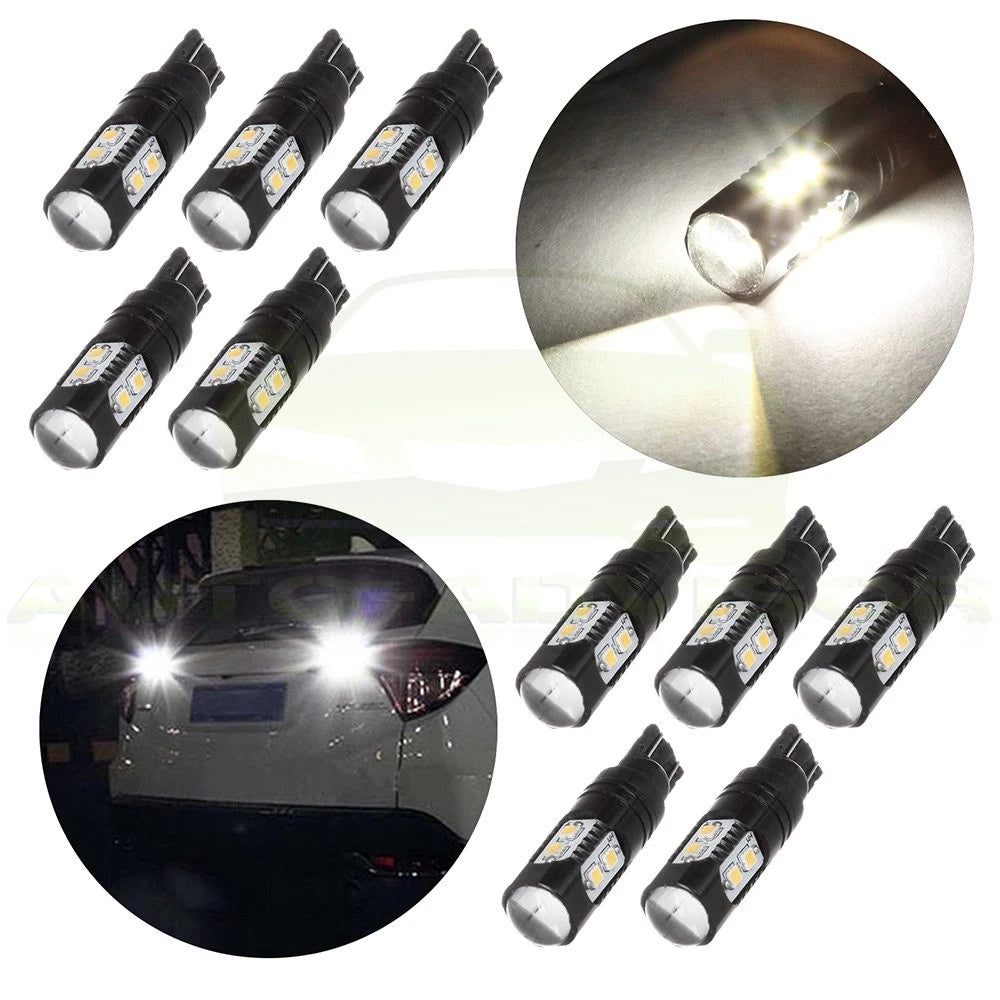 10PC T15 T10 10W White LED Exterior Light Replacement for